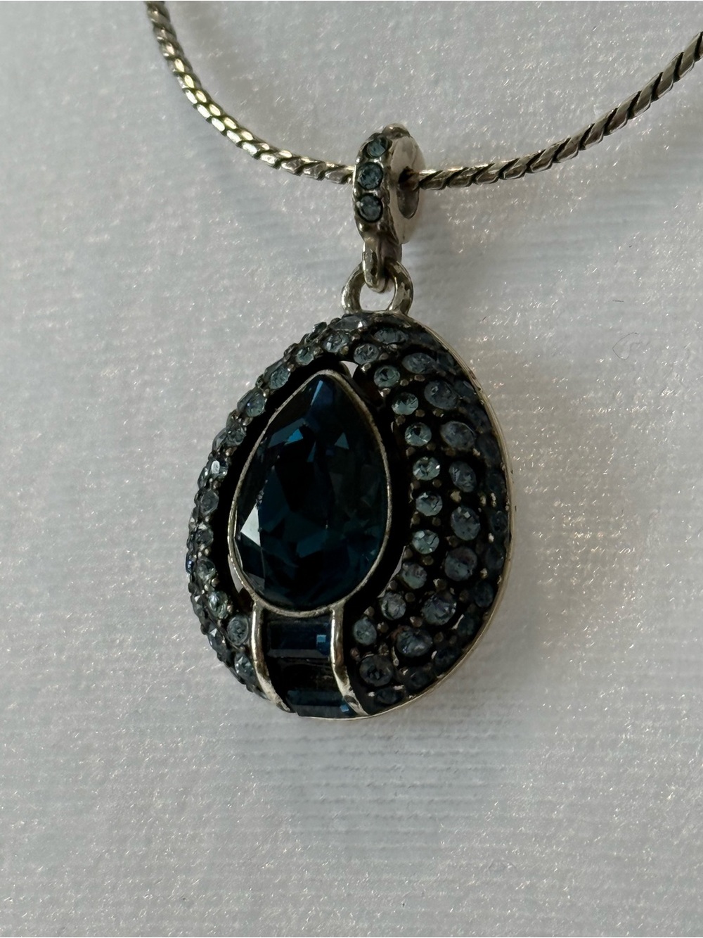 Brighton BlueTeardrop Crystal Pendant Necklace - Picture 4 of 8